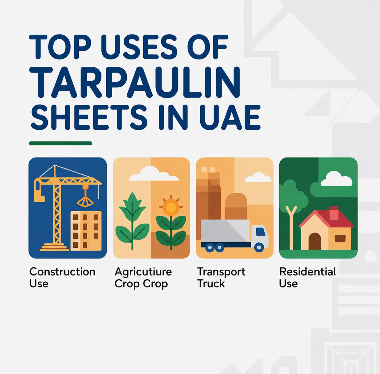uses of tarpaulin sheets in UAE