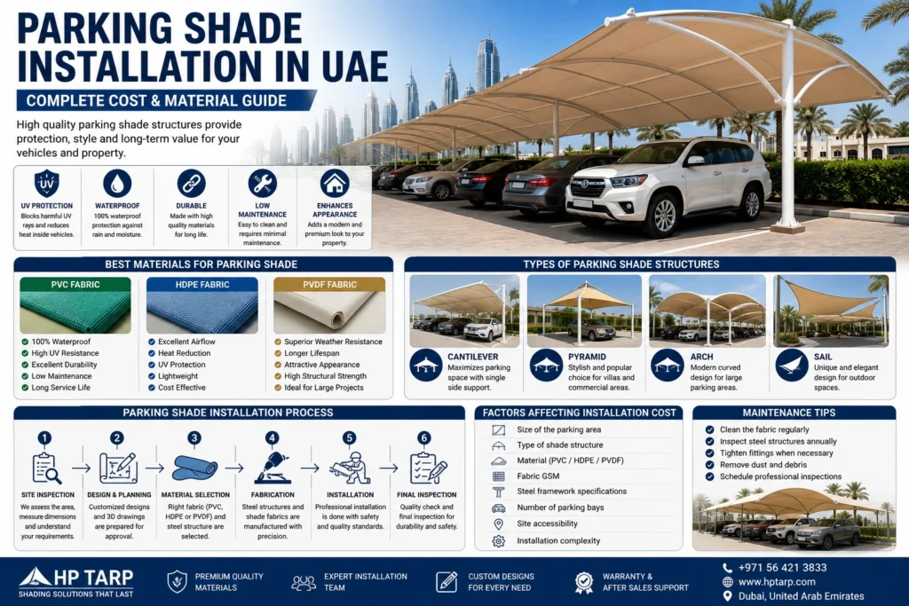 parking shade installation in UAE
